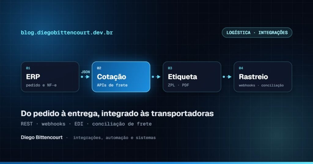 Integração com APIs de transportadoras: cotação, etiquetas, rastreamento e conciliação de frete